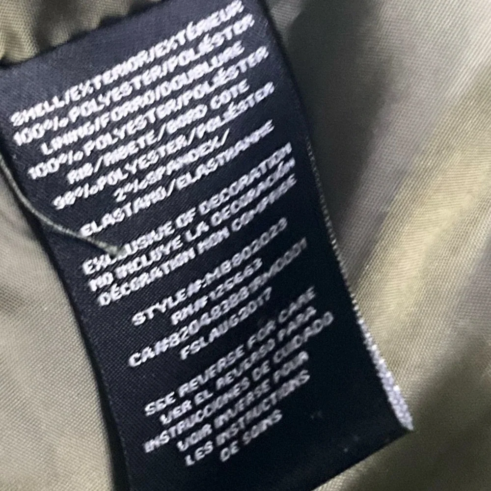 Members Only Kids‎ Olive Green Bomber Jacket Size 4 MB802023 Full Zip Military